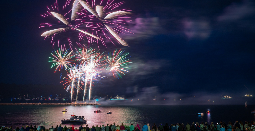 Fireworks from Mount Batten Pier for the British Firework Championships in Plymouth